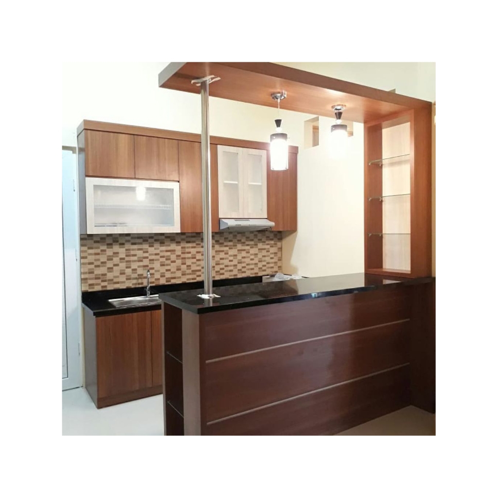 Custom Kitchen Set dan Mini Bar HPL Premium Modern Minimalis  | Free Desain 3D & Survey | Start 1,85