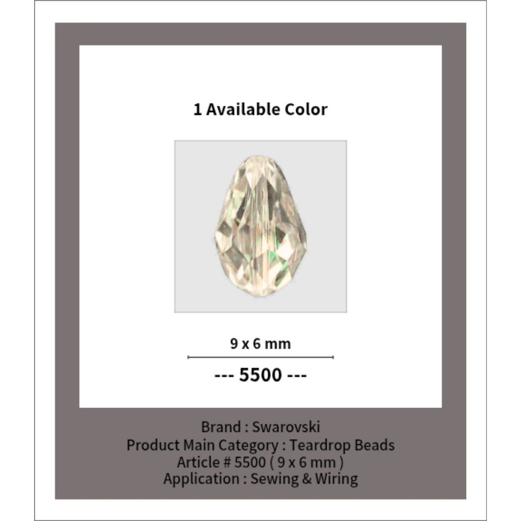 SWAROVSKI™ - 9 x 6 MM Teardrop Beads - Article # 5500 - Swarovski Crystal - Swarovski Kristal - Crys