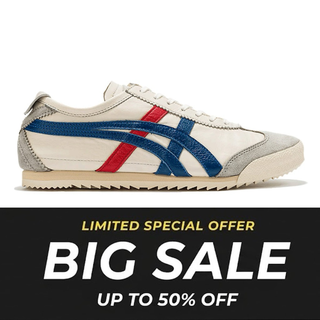 Onitsuka Tiger Original Nippon made Japan Cream Blue Red Unisex