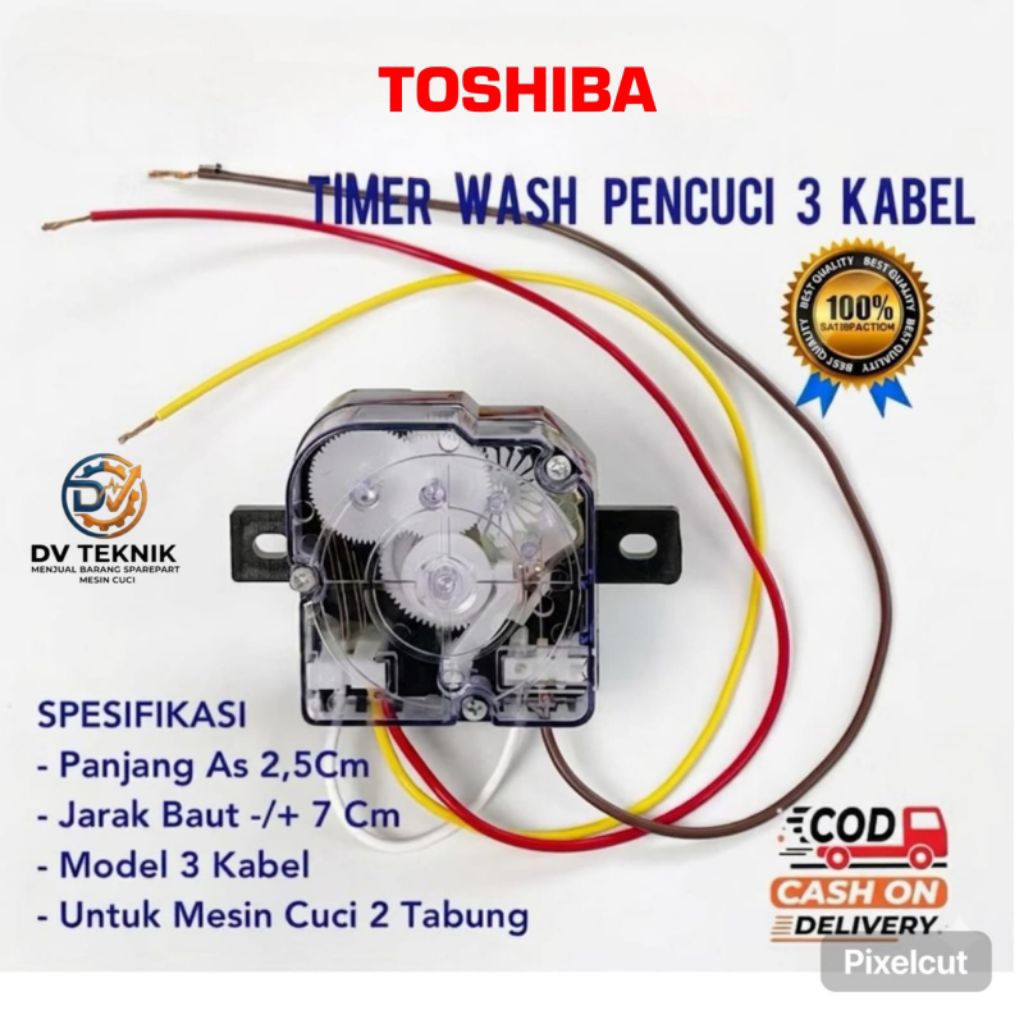 TIMER WASH MESIN CUCI TOSHIBA 2 TABUNG 3 KABEL / TIMER MESIN CUCI TOSHIBA
