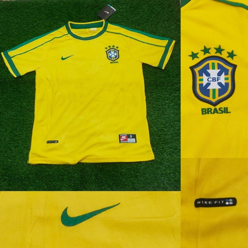 Jersey retro brazil home tahun 1998