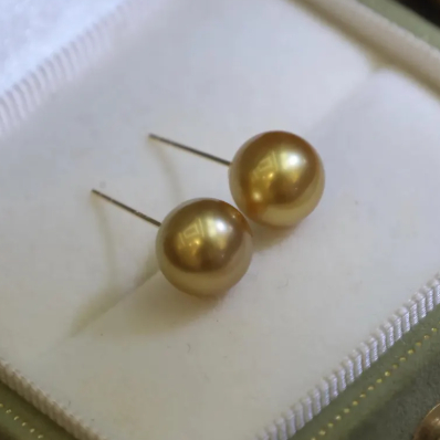 Giwang Mutiara Air Laut Asli Grade A Bersertifikat (Rangka Rhodium)  | Anting Tusuk Mutiara Air Laut