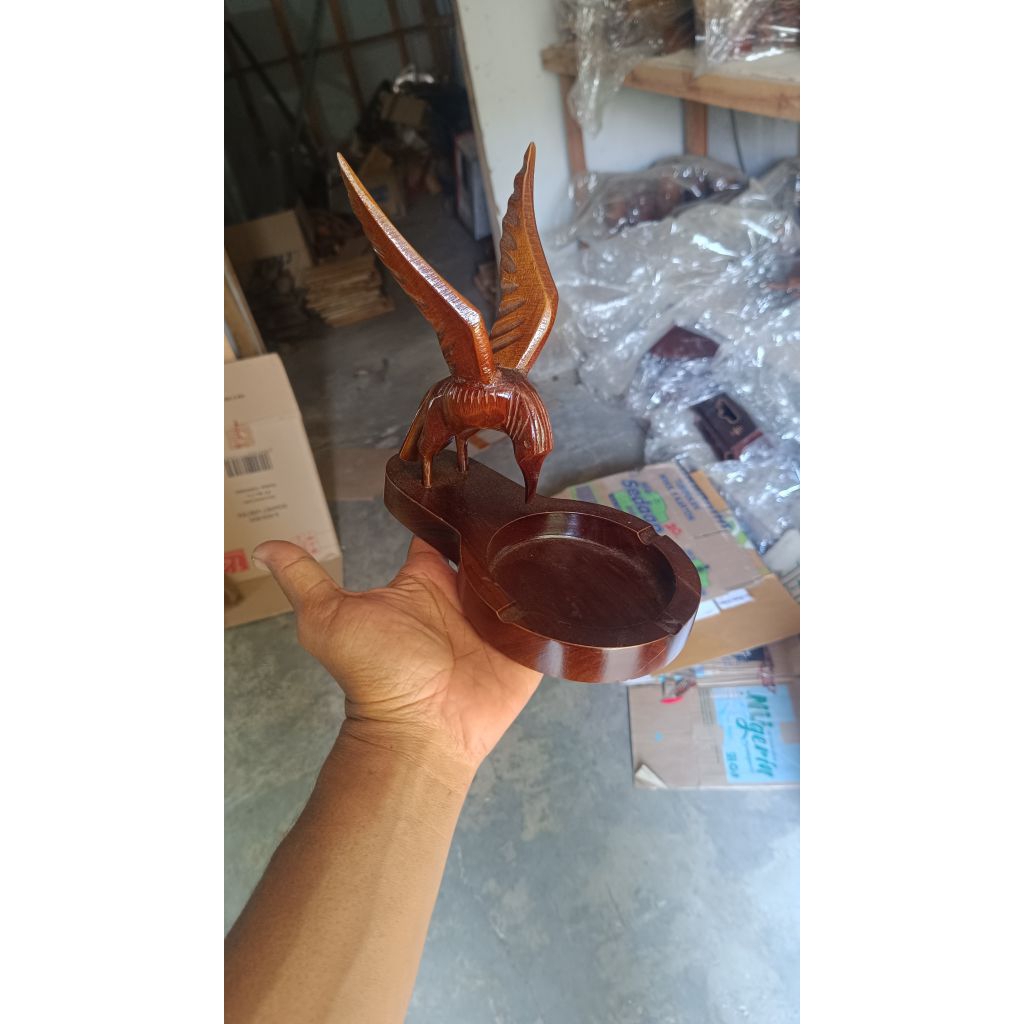 asbak kayu jati model burung