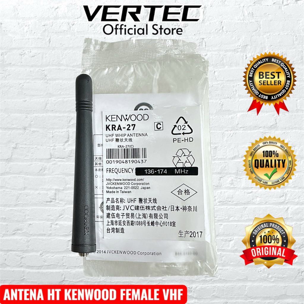 Antena HT Kenwood Sma Female VHF 136-174Mhz Compatible Baofeng UV5R UV82 VERTEC VT-5R VT-82 Berlin F