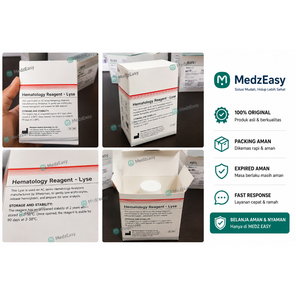 Lyse Hematologi Lifotronic/sysmex/mindray Wheisman 500 mL Reagen Lisis Eritrosit AC Series Analyzer 