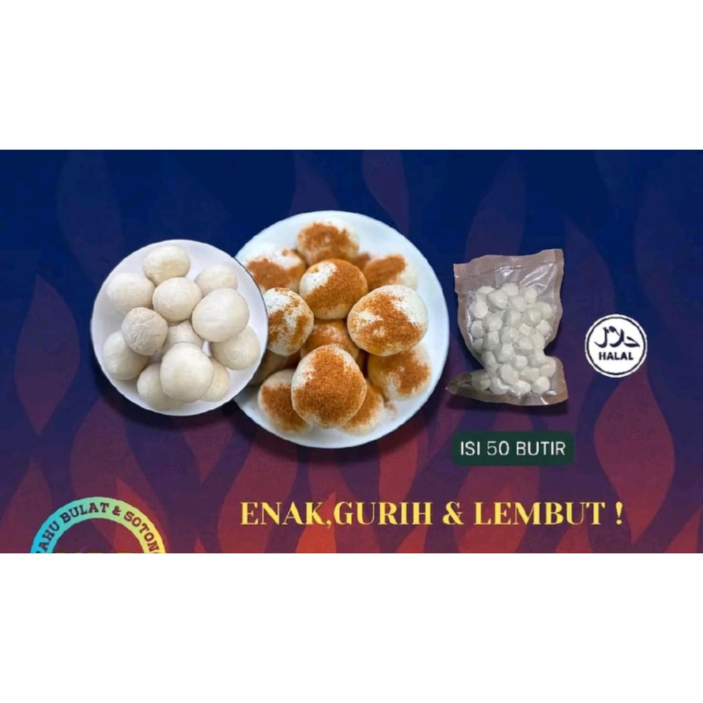 tahu bulat mentah isi 50 butir fre bumbu tabur