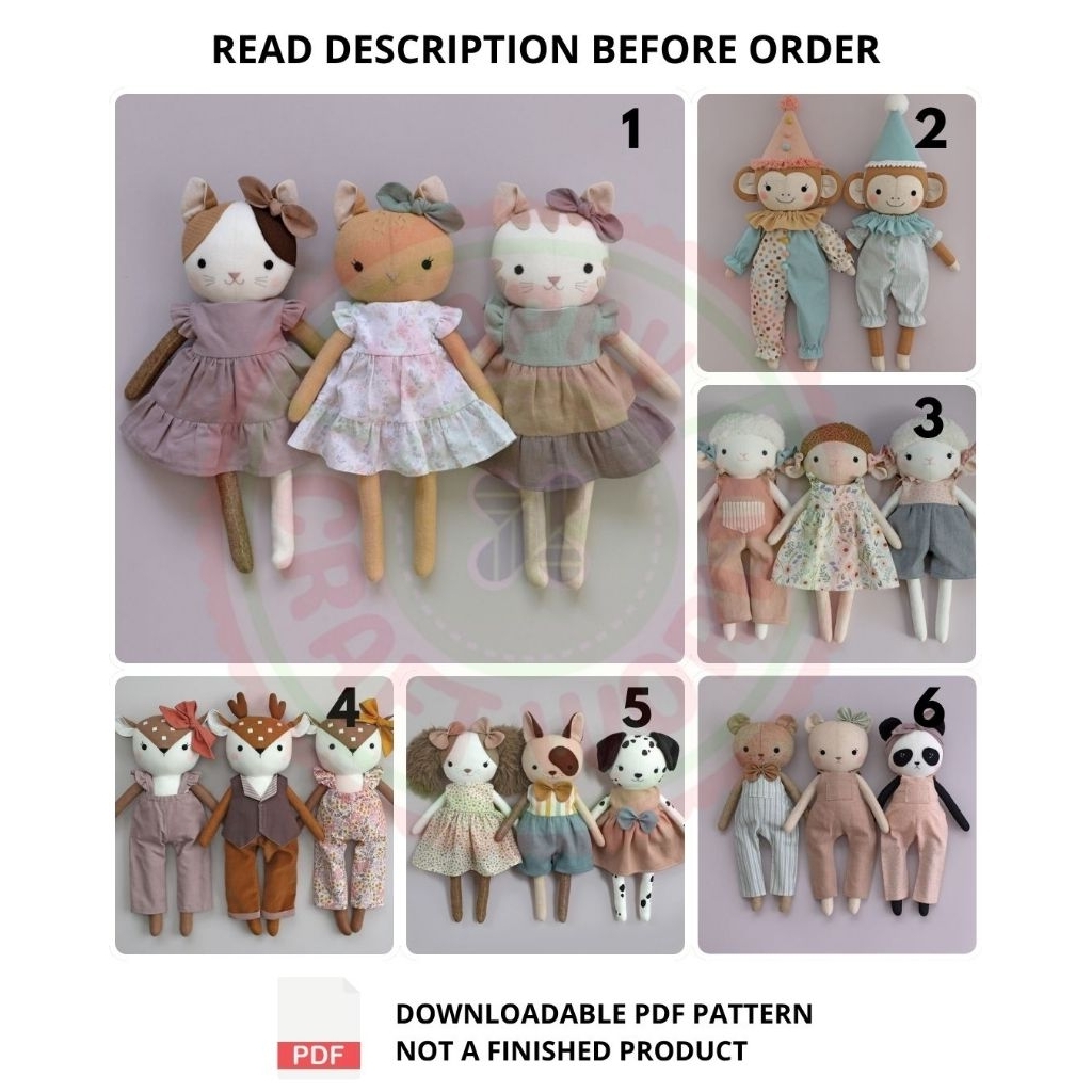 [PDF - Sewing Pattern] STDSRN Pola jahit boneka