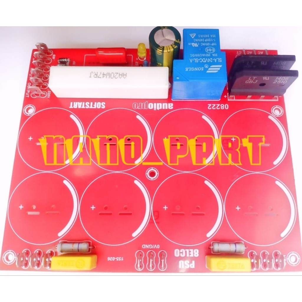 pcb psu 8 elco plus softstart / pcb elco + softstart