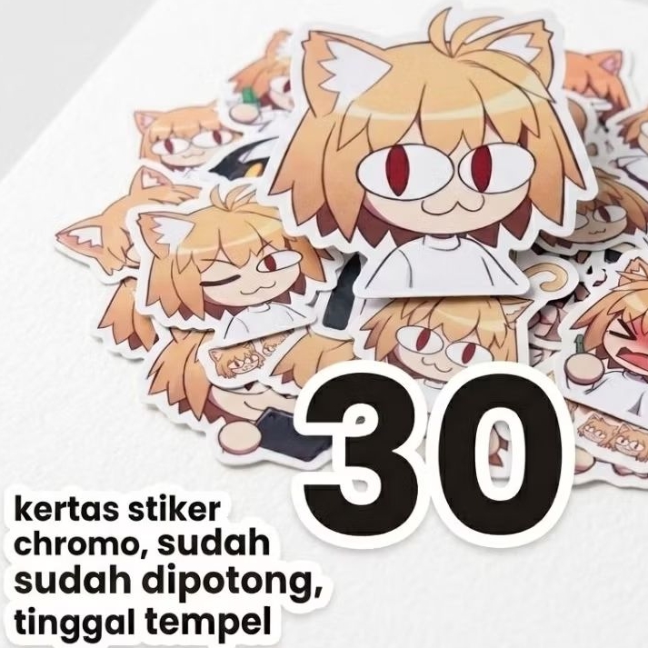 Stiker Neco-Arc Lucu Meme Kucing Chaos 30 pcs Sticker Arcueid Tsukihime Melty Blood