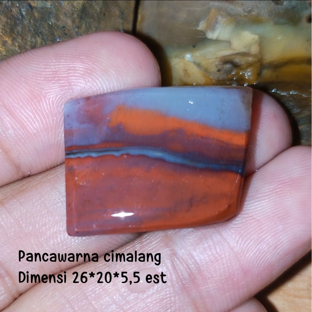 (TERMURAH) Bahan Batu Akik Pancawarna Garut Cimalang Merah putih