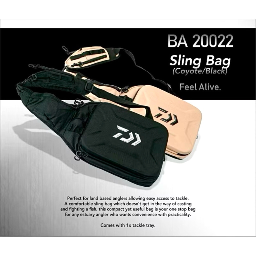Tas pancing DAIWA original sling bag warna coklat