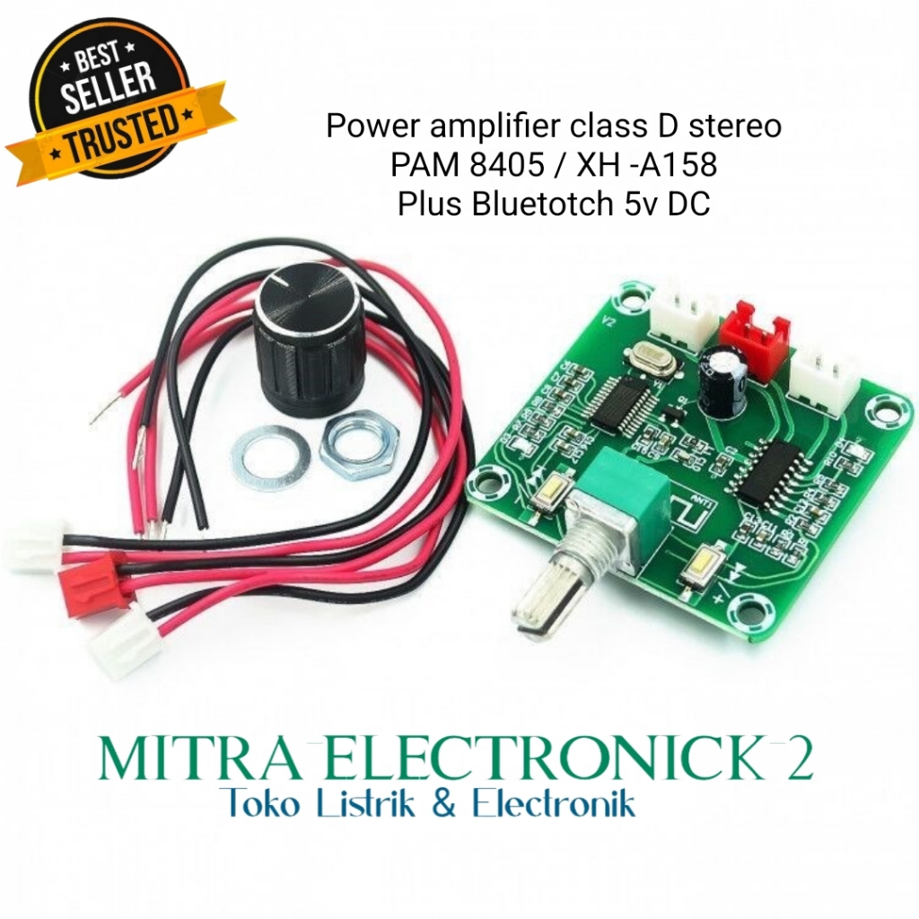Kit Power Amplifier Class D Stereo PAM 8403 Plus bluetooth 5. 0 DC 5V XH - A158