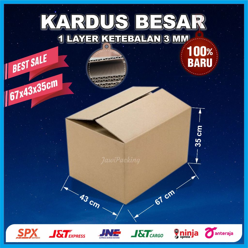 Kardus Pindahan|Ukuran 67x43x35cm|Karton Besar|Kardus Packing Besar|Karton Box | Karton Semarang|Kar