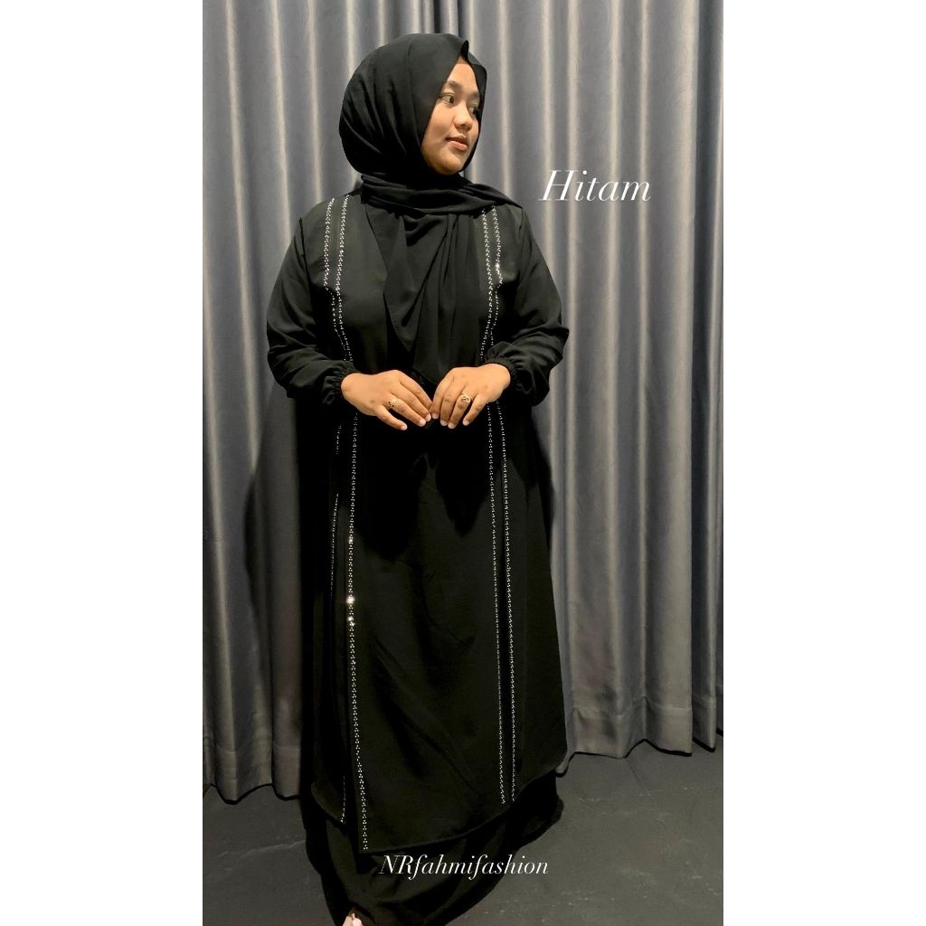 Mellisa Abaya swarovski terbaru/Abaya Sabrina anti uv/Abaya Sabrina motif swarovski