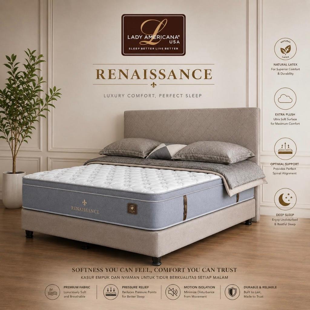 Full Set Kasur Springbed Renaissance Lady Americana