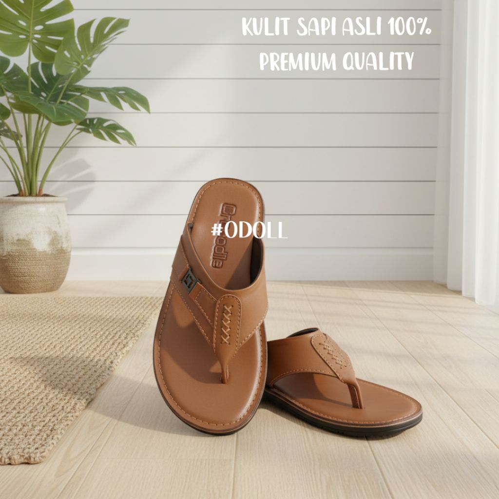 Sandal Kulit Pria Asli Nyaman | Sandal Pria Kulit Asli Model Jepit