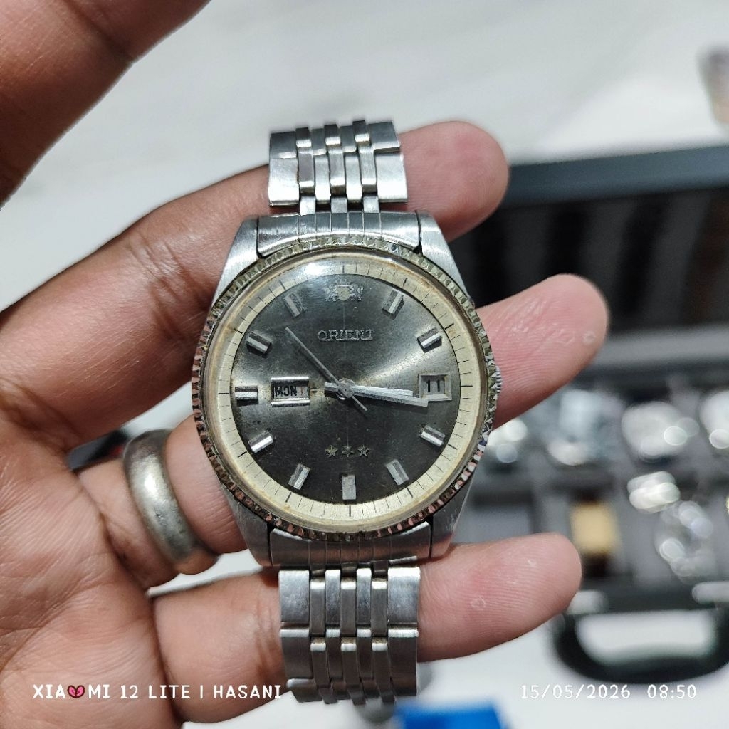 jam tangan vintage orient tri star automatic