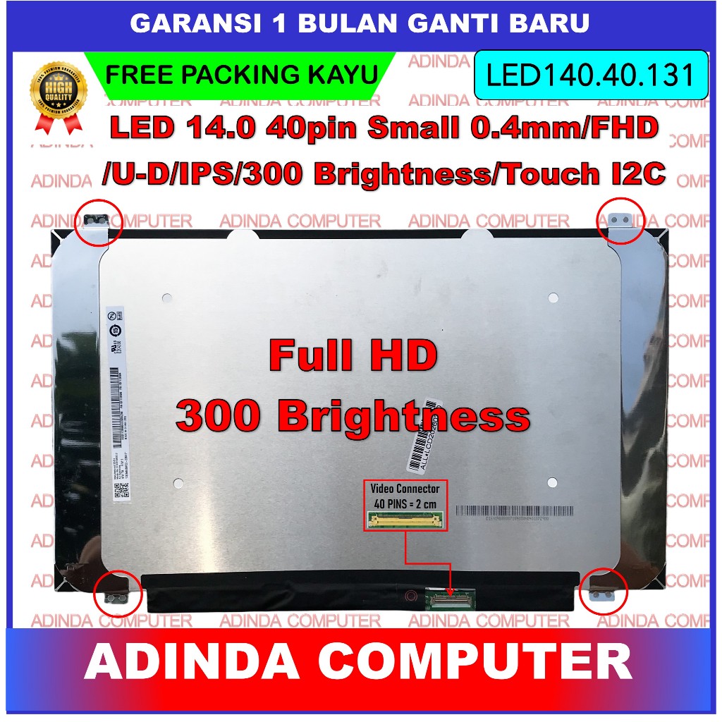 LCD LED Lenovo 14e Chromebook Gen 2 14.0 Inch 40 Pin FHD Touchscreen B140HAK03.2 HW7A