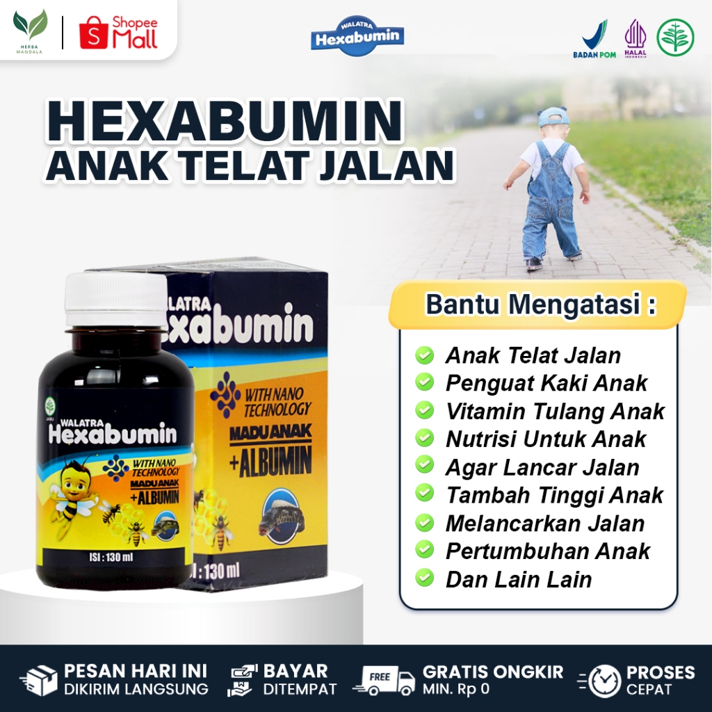 WALATRA HEXABUMIN Obat Terlambat Jalan Anak Penguat Tulang Anak Vitamin Tulang Anak