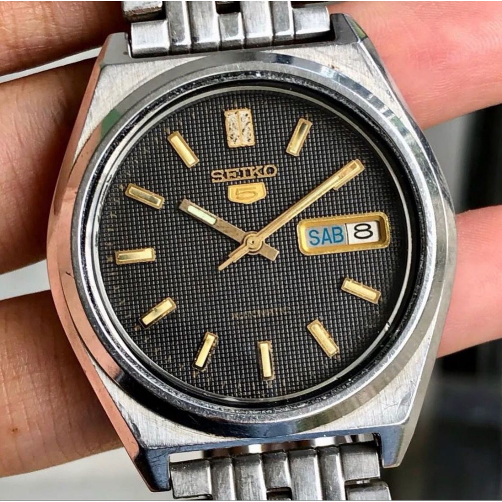 Seiko 5 Automatic 7009-876A Black Waffle Dial
