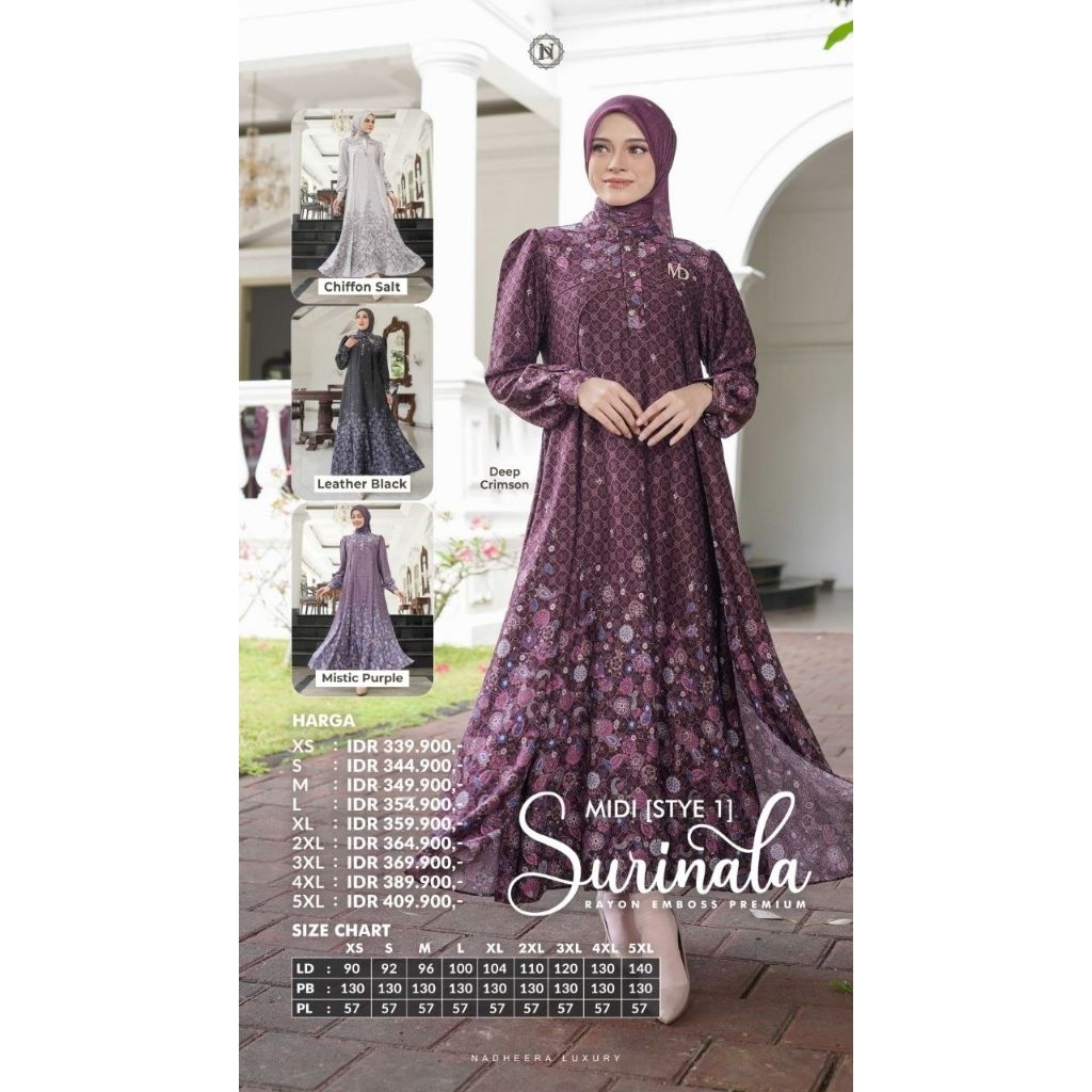 (PO) SURINALA STYL 1 DRESS & MIDI BY ARABELLE  /BEST SELLER/ GAMIS MURAH / ORIGINAL / BRAND KUDUS / 