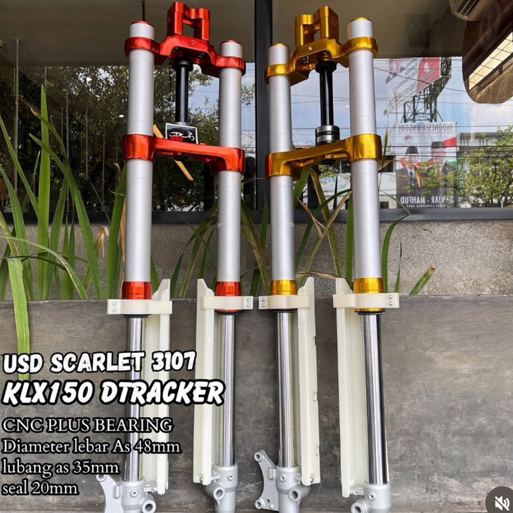 USD UPSIDEDOWN Depan KLX 150 D Tracker SCARLET DOUBLE BEARING 3107 18KLIK+STANG TWINWALL KLX150
