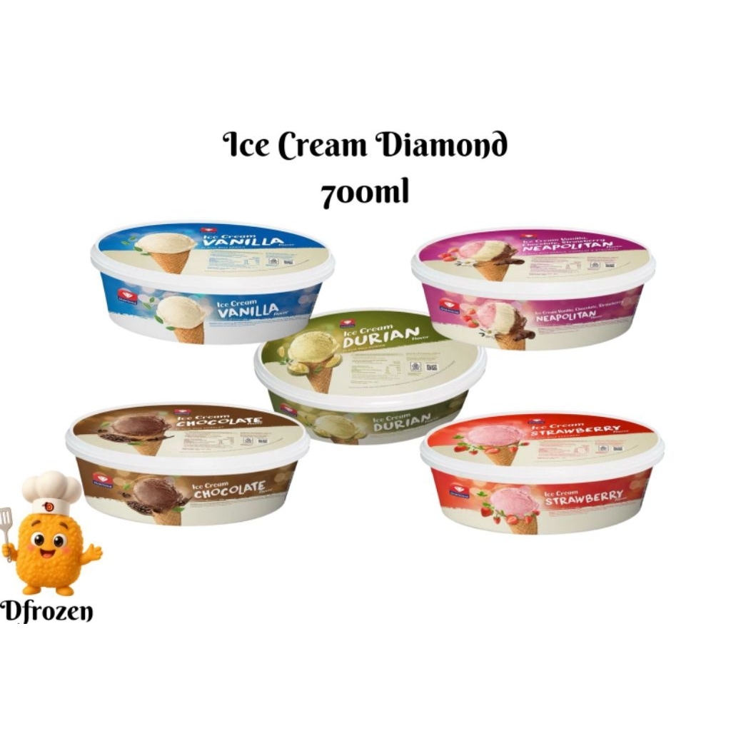 Es Cream Diamond Berbagai Varian 700ml Dan 8 Liter Ice Cream Mood Booster Box Ember