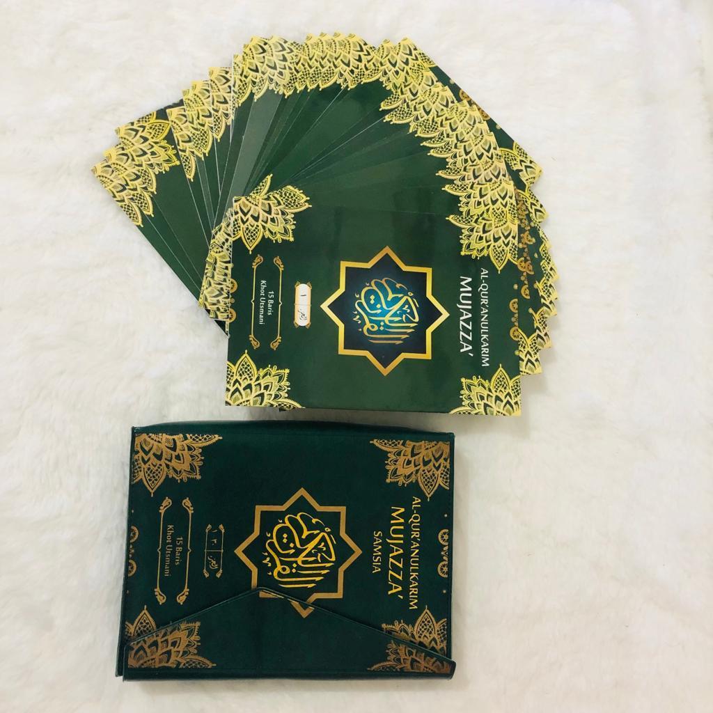 Mujazza Samsia A4 Al Quran Per juz Khot Utsmani 15 Baris Ayat Pojok,Al Qur'an PerJuz A4 Mujazza' Sam