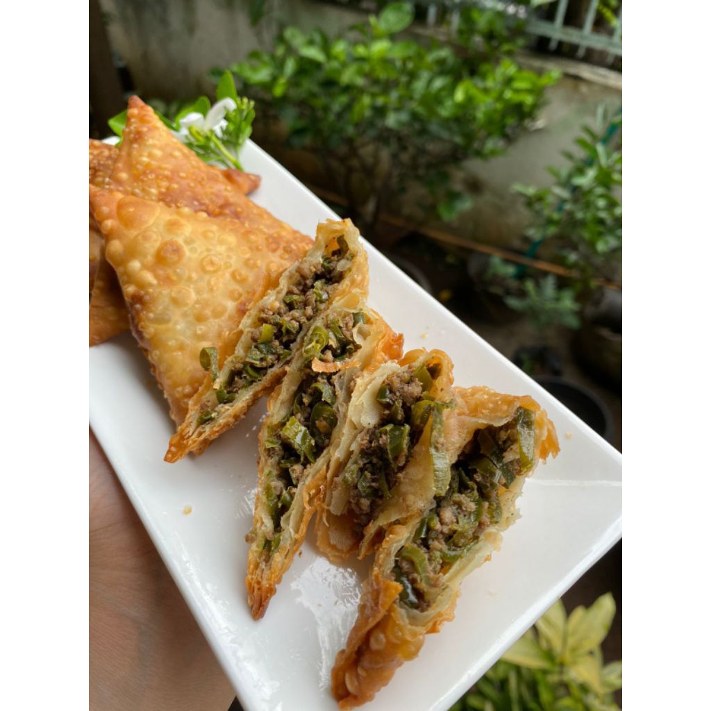 Sambosa Daging Cabe Hijau Frozen Food. Samosa Daging Cabe Ijo