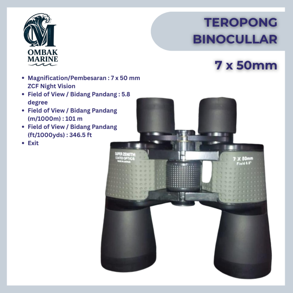 Binocular Super Zenith 7x50 Night Vision / Teropong Super Zenith 7x50 / Teropong Siang Dan Malam