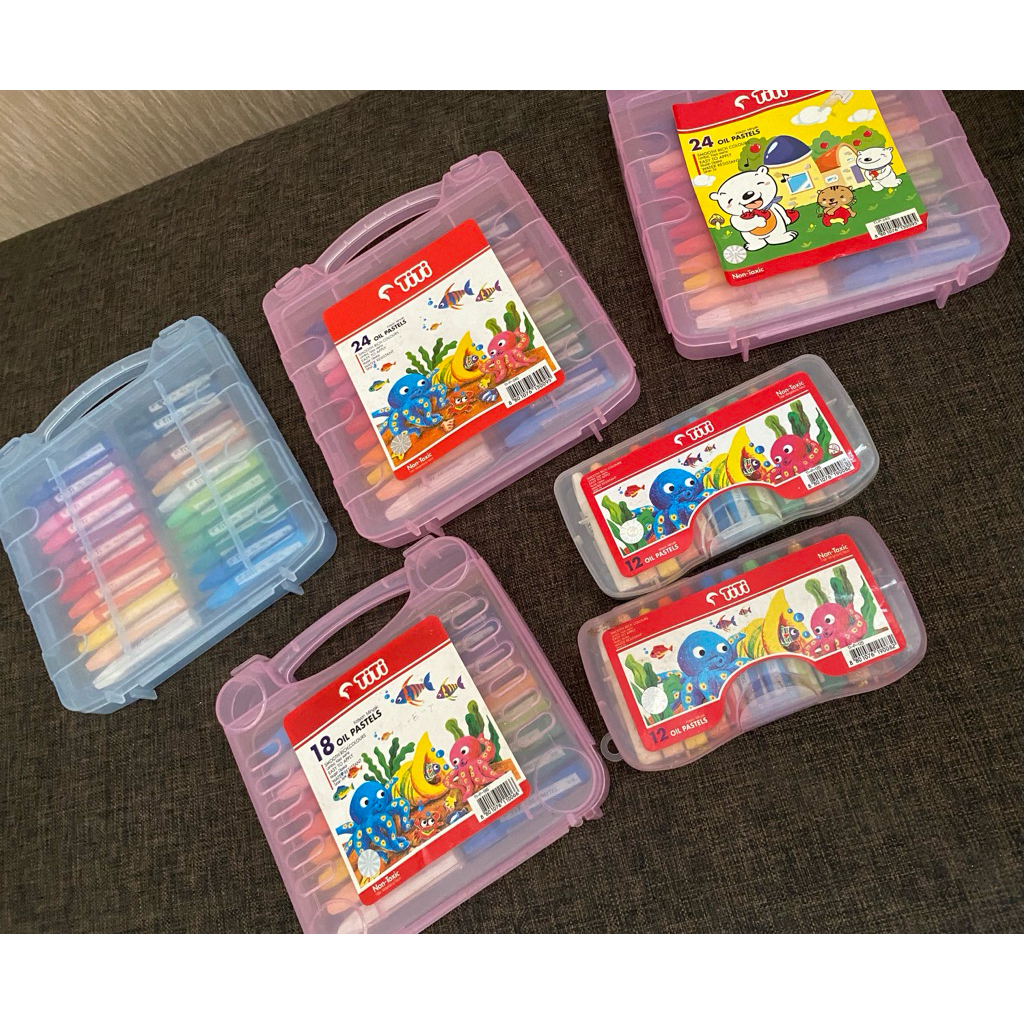 Crayon TiTi Kenko 12 - 18 - 24 - 36 - 55 Warna Non Toxic Oil Pastels New & Preloved