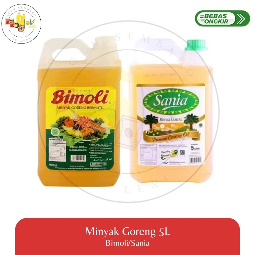Bimoli 5 Liter dan Sania 5 Liter Minyak Goreng