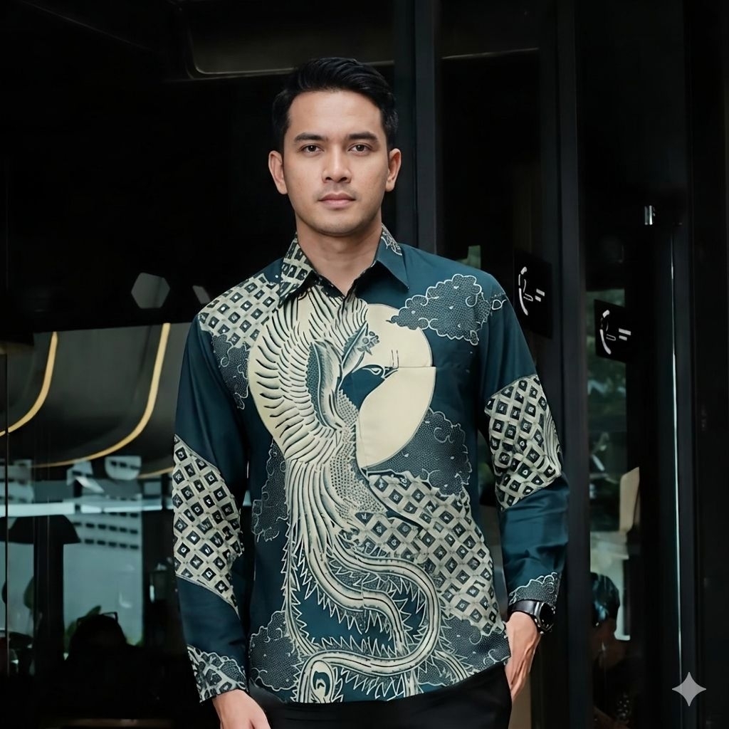 KEMEJA BATIK PRIA SLIMFIT MODERN LENGAN PANJANG FULL PURING VARDANA