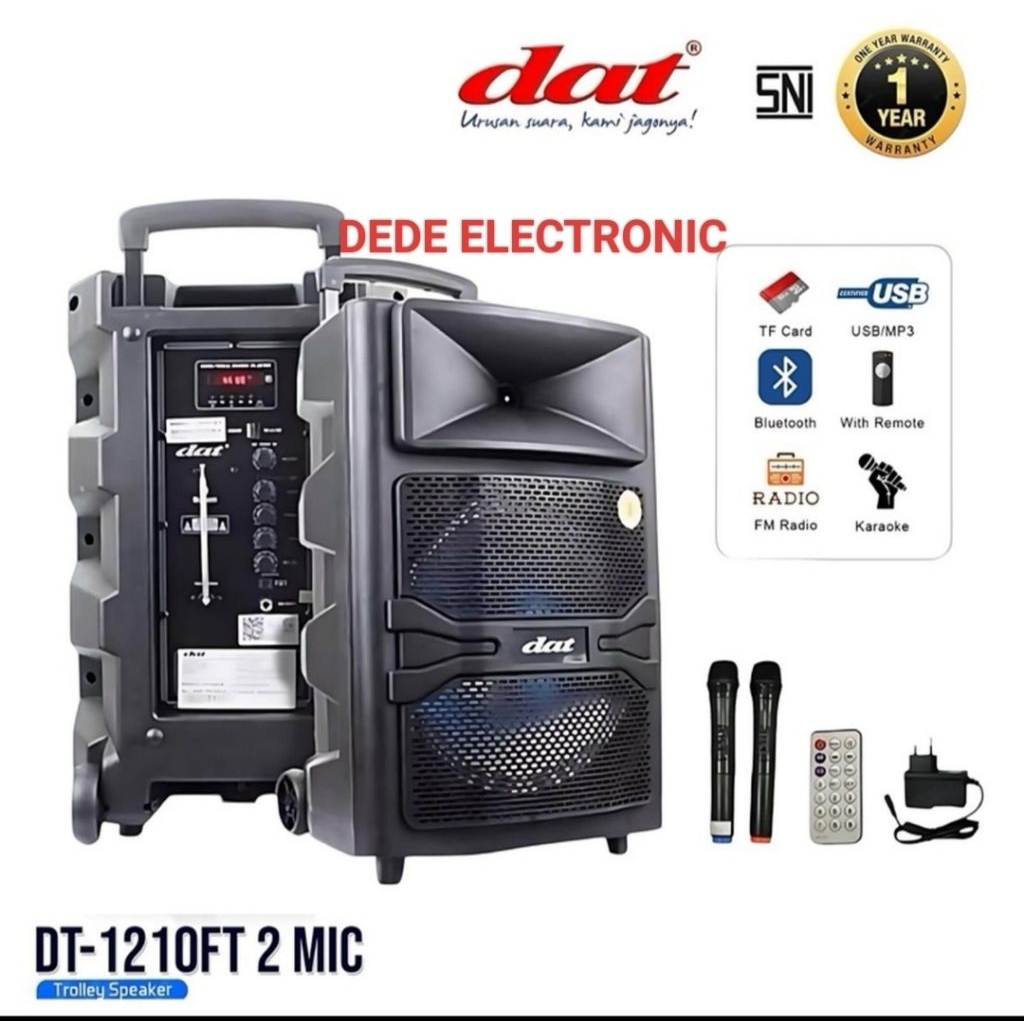 Speaker Portabel Bluetooth DAT DT 1210FT 12 inch