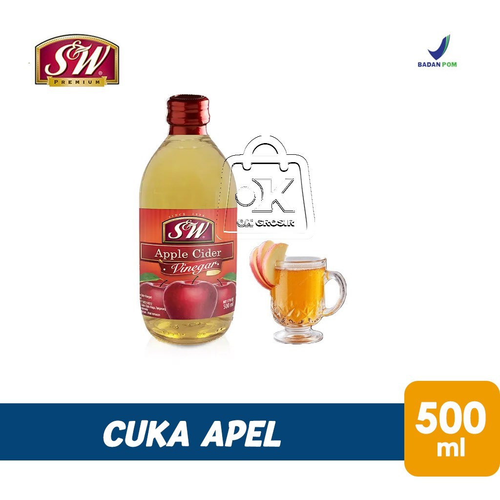 S&W SW Apple Cider Vinegar Organic / Cuka Apel Organik (Botol Kaca 500ml)