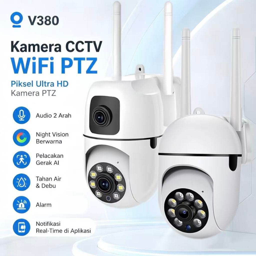 V380 Pro WiFi cctv bardi indoor Two Way Audio Deteksi Gerakan  Alarm Suara Rekam ke Cloud Pantau dar