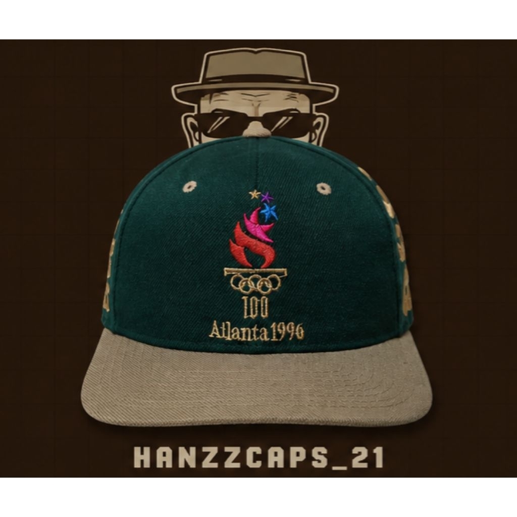 Topi Vintage 90s Olympic Atlanta 1996 Block Head