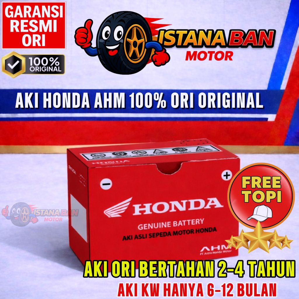 Aki Motor AHM Honda ORI Original 100% GTZ5S Beat