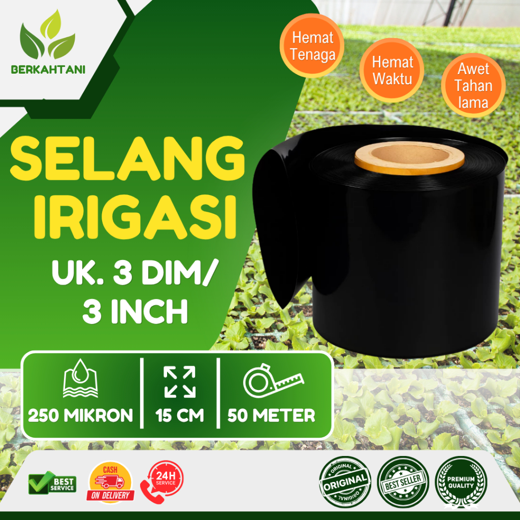 Selang Plastik Selang Irigasi Selang Sawah Hitam 3 Inch Lebar 15cm Tebal 025 Panjang 50 Meter