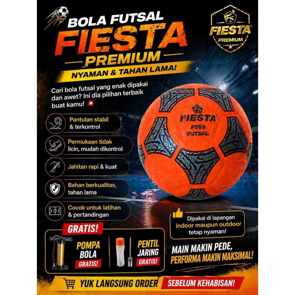 BOLA FUTSAL FIESTA ORIGINAL - BOLA FUTSAL MURAH - BOLA FUTSAL ORIGINAL - BOLA FUTSAL BAGUS - BOLA FU