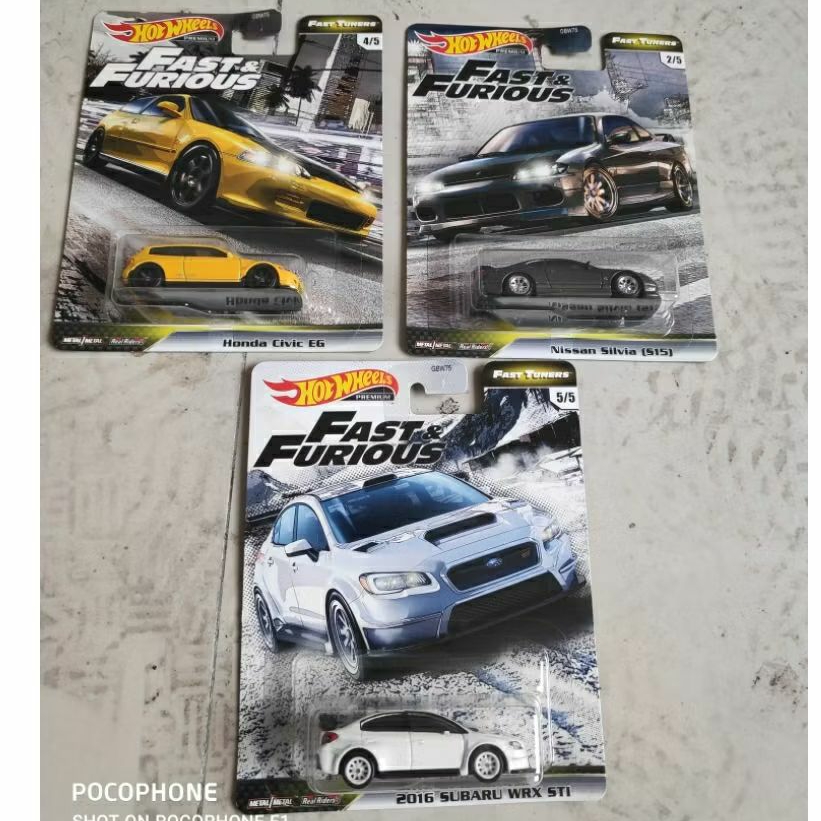 hot wheels fast tuners set Honda civic EG Nissan Silvia s15  2016 Subaru wrx STI kuning putih abu fu