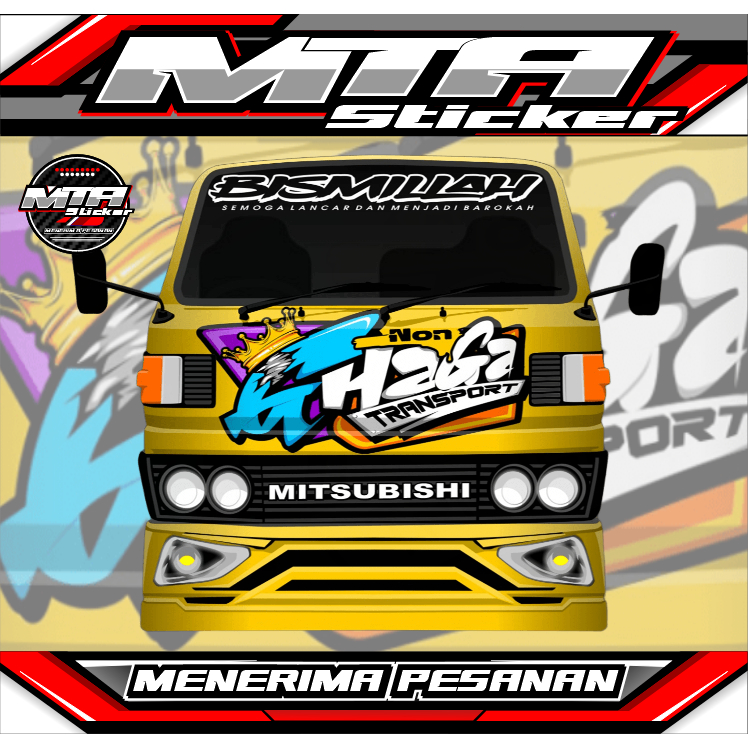 Stiker Kaca & Kabin Depan Truk Umplung - Stiker Variasi Truk Umplung - Stiker Bisa Custom Desain