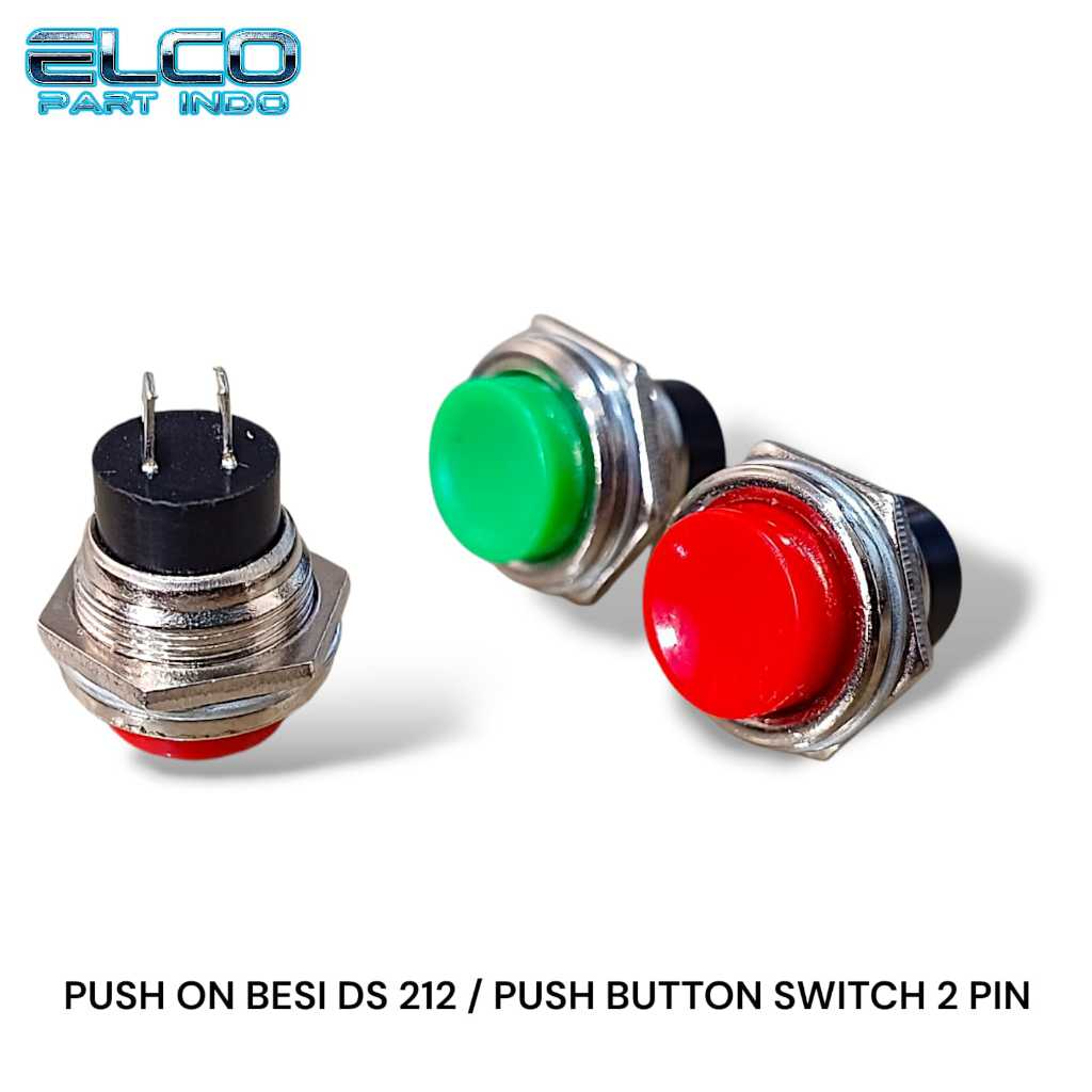 Push On (NO LOCK) DS 212 Push Button DS 212 Switch 2 PIN DS-212 - EC1089