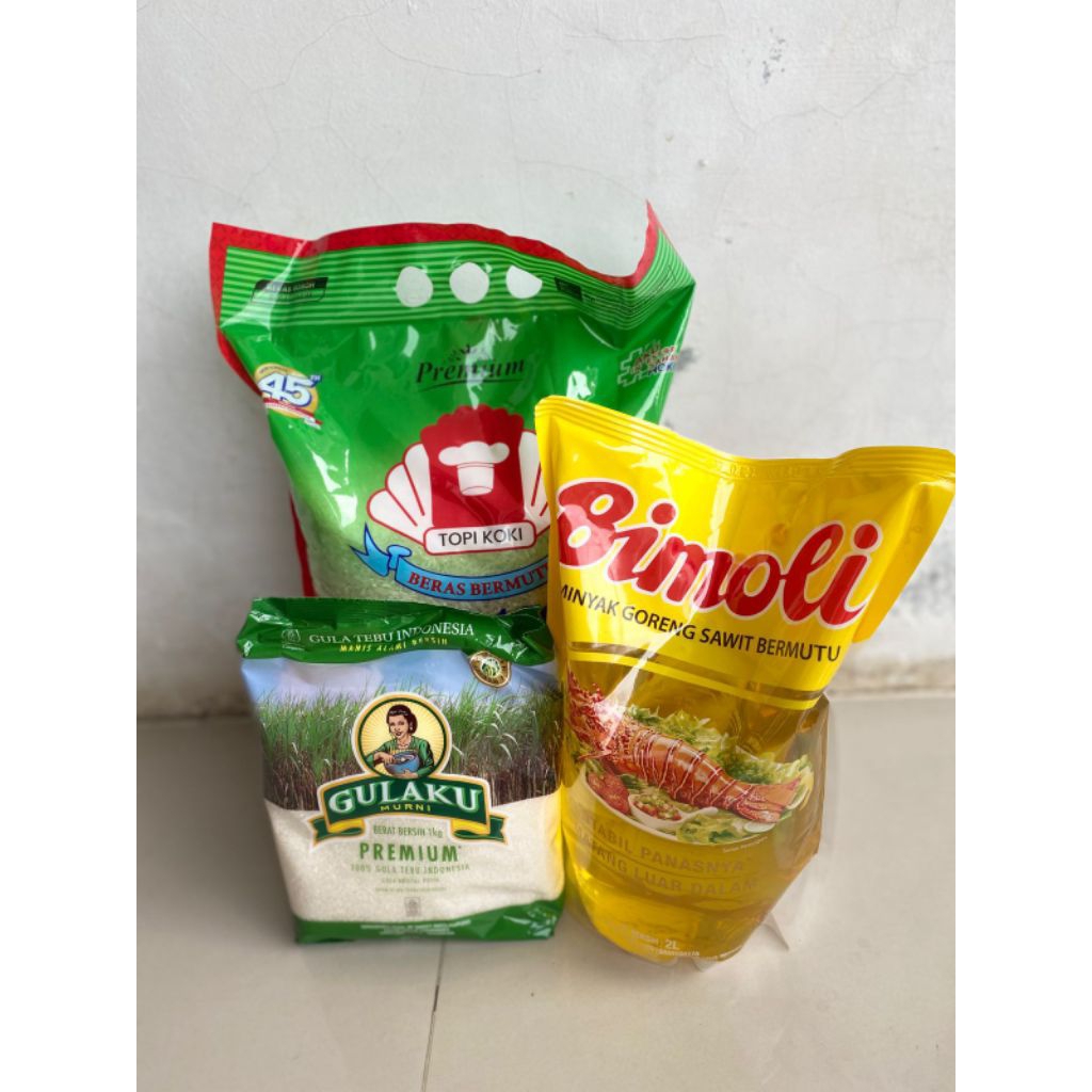 Paket Sembako Beras, Minyak, Gula