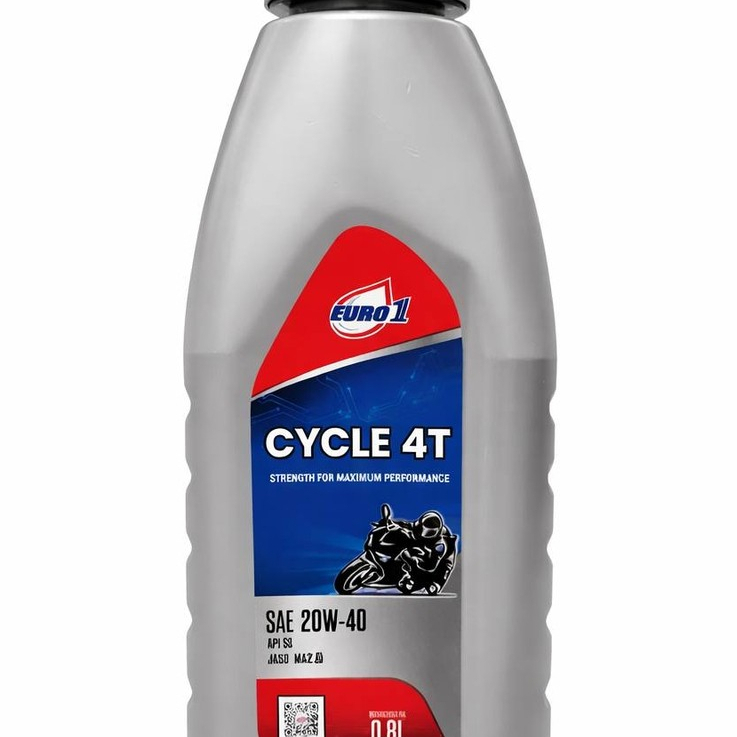 Oli Mesin Motor Euro 1 CYCLE 4T SAE 20W-40 API SG JASO MA2 0.8L - Pelumas Motor Bebek & Sport Kualit