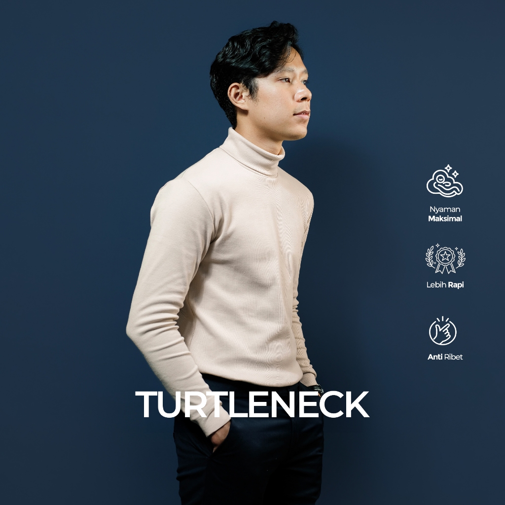 Fatto A Mano Sweater Rajut Cowok Turtleneck Knit Pria Distro Premium Caserta