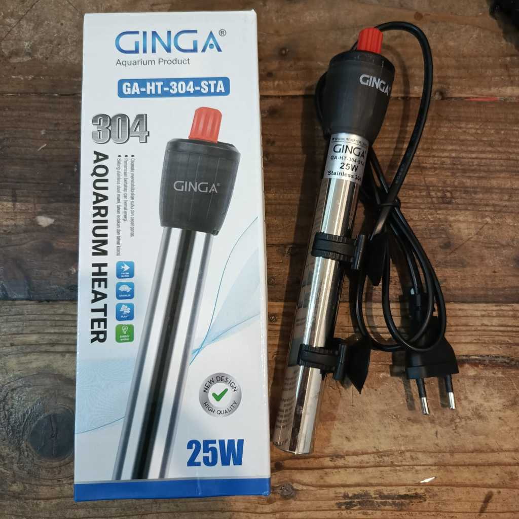 Heater Aquarium Stainless 25 Watt - Ginga HT-304