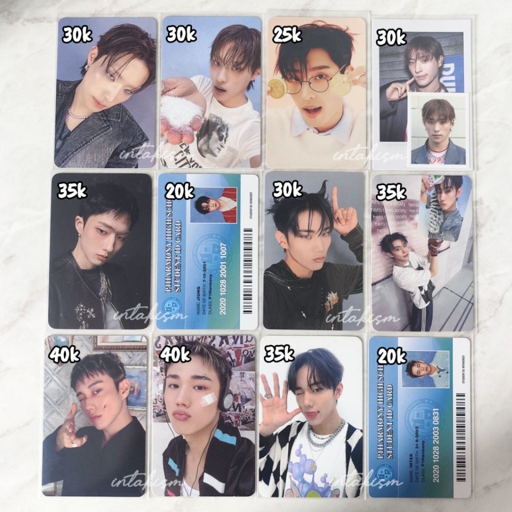 (Ready Stock) P1Harmony Photocard Keeho Theo Jiung Intak