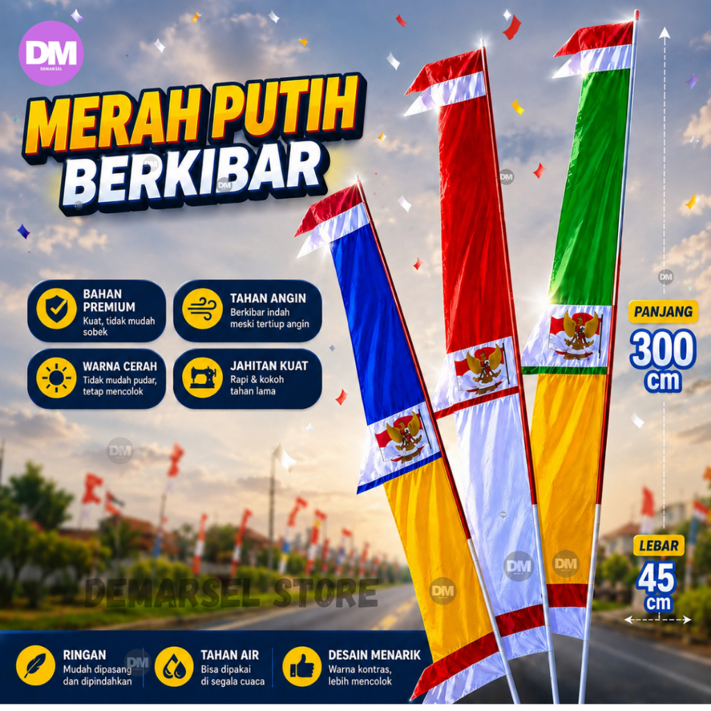 Bendera Umbul Umbul Bandir warna warni Umbul Umbul Jumbo Bendera Indonesia Demarsel
