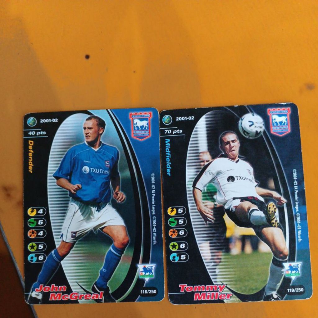 kartu bola wizard footbal champions epl 2001/2002 Ipswich